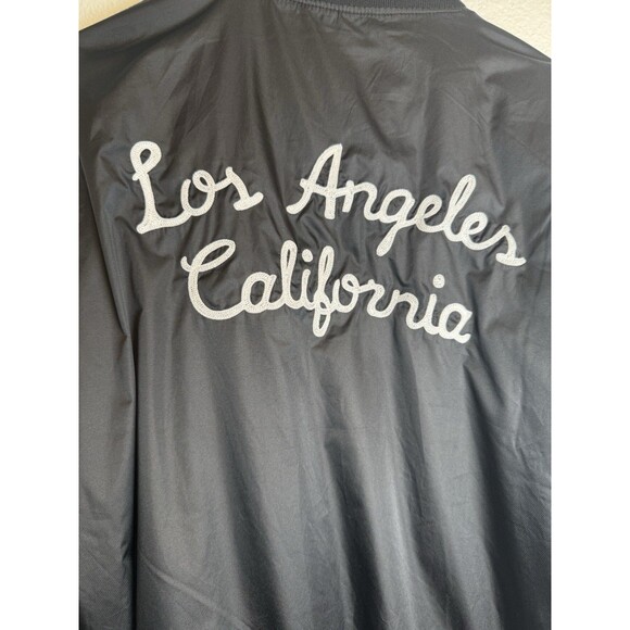 Varsity Bomber Button Up Jacket Hollister 99 Black Los Angeles California Sz M - Picture 14 of 16